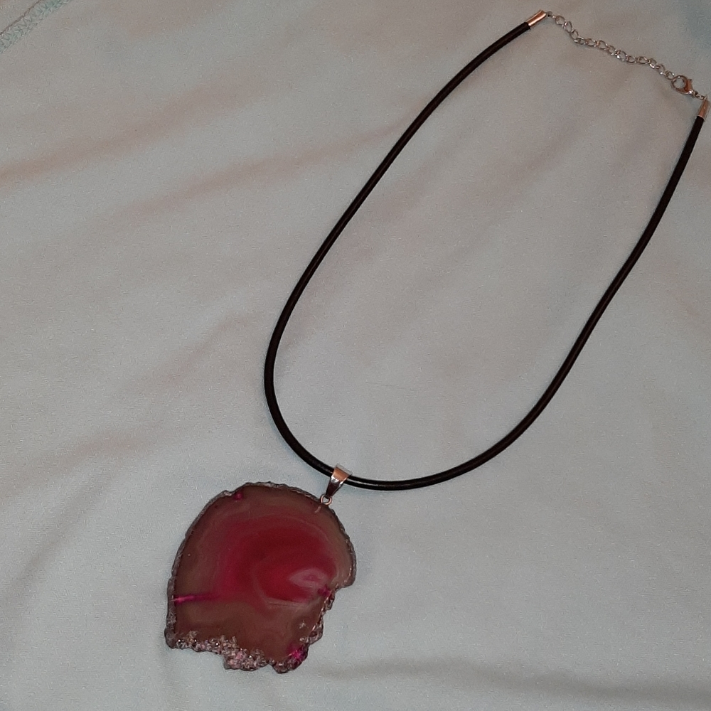 Pink  Ghost ALGATE handmade necklace